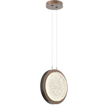 Iris Pendant - Burnished Bronze / Licorice Leather