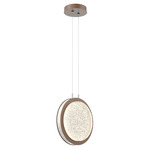 Iris Pendant - Burnished Bronze / Light Oak Wood