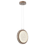 Iris Pendant - Burnished Bronze / Ash Wood