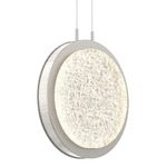Iris Pendant - Beige Silver / Light Oak Wood