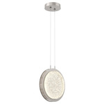 Iris Pendant - Beige Silver / Ash Wood