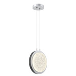 Iris Pendant - Classic Silver / Dark Oak Wood