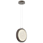 Iris Pendant - Flat Bronze / Cocoa Leather