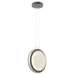 Iris Pendant - Flat Bronze / Light Oak Wood