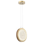 Iris Pendant - Gilded Brass / Nutmeg Leather