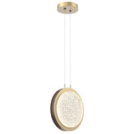 Iris Pendant - Gilded Brass / Cocoa Leather