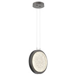 Iris Pendant - Graphite / Licorice Leather