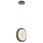 Iris Pendant - Matte Black / Nutmeg Leather
