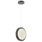 Iris Pendant - Matte Black / Cocoa Leather