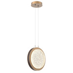 Iris Pendant - Novel Brass / Cocoa Leather