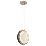 Iris Pendant - Novel Brass / Licorice Leather