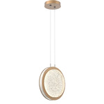 Iris Pendant - Novel Brass / Light Oak Wood