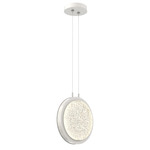 Iris Pendant - Salt White / Light Oak Wood