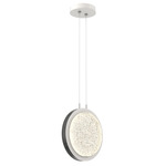 Iris Pendant - Salt White / Dark Oak Wood