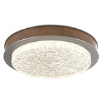 Iris Ceiling Flush / Wall Sconce - Beige Silver / Nutmeg Leather