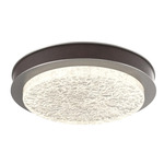 Iris Ceiling Flush / Wall Sconce - Beige Silver / Cocoa Leather