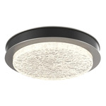 Iris Ceiling Flush / Wall Sconce - Beige Silver / Licorice Leather