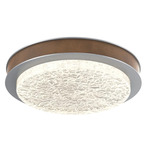 Iris Ceiling Flush / Wall Sconce - Classic Silver / Nutmeg Leather
