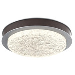 Iris Ceiling Flush / Wall Sconce - Classic Silver / Cocoa Leather