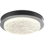 Iris Ceiling Flush / Wall Sconce - Classic Silver / Licorice Leather