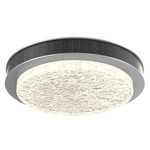 Iris Ceiling Flush / Wall Sconce - Classic Silver / Dark Oak Wood