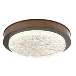 Iris Ceiling Flush / Wall Sconce - Flat Bronze / Nutmeg Leather