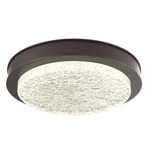 Iris Ceiling Flush / Wall Sconce - Flat Bronze / Cocoa Leather