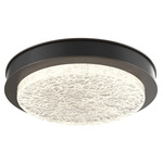 Iris Ceiling Flush / Wall Sconce - Flat Bronze / Licorice Leather