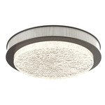 Iris Ceiling Flush / Wall Sconce - Flat Bronze / Light Oak Wood