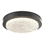 Iris Ceiling Flush / Wall Sconce - Flat Bronze / Dark Oak Wood
