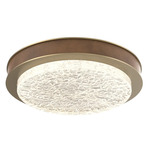 Iris Ceiling Flush / Wall Sconce - Gilded Brass / Nutmeg Leather