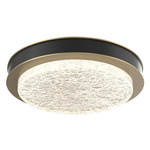 Iris Ceiling Flush / Wall Sconce - Gilded Brass / Licorice Leather