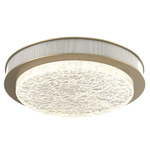 Iris Ceiling Flush / Wall Sconce - Gilded Brass / Light Oak Wood