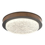 Iris Ceiling Flush / Wall Sconce - Graphite / Nutmeg Leather