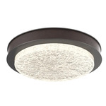 Iris Ceiling Flush / Wall Sconce - Graphite / Cocoa Leather