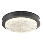 Iris Ceiling Flush / Wall Sconce - Graphite / Dark Oak Wood