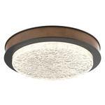 Iris Ceiling Flush / Wall Sconce - Matte Black / Nutmeg Leather