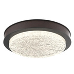 Iris Ceiling Flush / Wall Sconce - Matte Black / Cocoa Leather