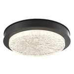 Iris Ceiling Flush / Wall Sconce - Matte Black / Licorice Leather