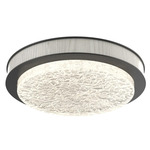Iris Ceiling Flush / Wall Sconce - Matte Black / Light Oak Wood