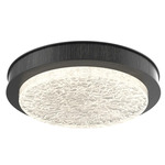 Iris Ceiling Flush / Wall Sconce - Matte Black / Dark Oak Wood