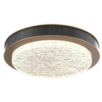 Iris Ceiling Flush / Wall Sconce - Novel Brass / Dark Oak Wood