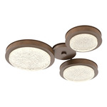Iris Hub & Spoke Ceiling Light - Burnished Bronze / Nutmeg Leather