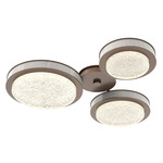 Iris Hub & Spoke Ceiling Light - Burnished Bronze / Light Oak Wood