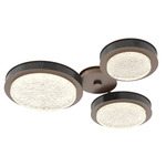Iris Hub & Spoke Ceiling Light - Burnished Bronze / Dark Oak Wood