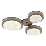 Iris Hub & Spoke Ceiling Light - Burnished Bronze / Ash Wood