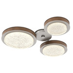 Iris Hub & Spoke Ceiling Light - Beige Silver / Nutmeg Leather