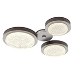 Iris Hub & Spoke Ceiling Light - Beige Silver / Cocoa Leather