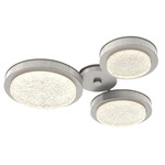 Iris Hub & Spoke Ceiling Light - Beige Silver / Light Oak Wood