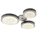 Iris Hub & Spoke Ceiling Light - Beige Silver / Dark Oak Wood